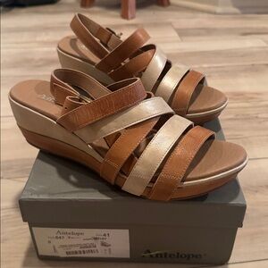 Antelope Women's Sandals in Tan and Gold